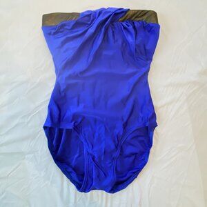 Pierre Cardin Blue One-Piece Strapless Swimwear